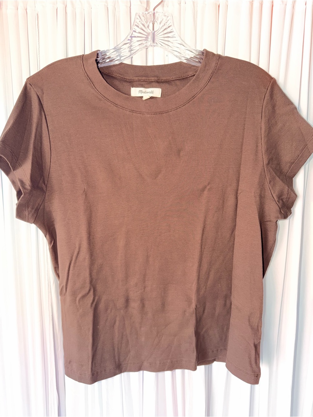 Madewell Short Sleeve Crewneck Tee in Chocolate Brown